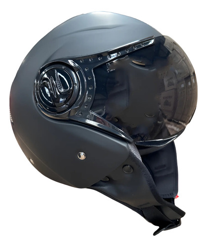 Casco Para Motos Tipo Piloto Clasico Negro Mate Certificado