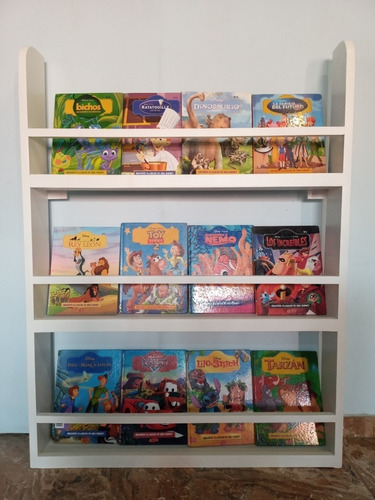 Biblioteca Infantil Estilo Montessori  Blanca 3 Estantes 