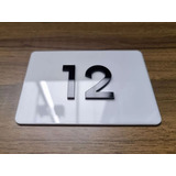 Placa De Acrilico Com 2 Números Para Porta De Apartamento Cor Branco