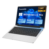 Auusda Laptop 8gb Ram 512gb Ssd, Intel Celeron J4125, Plata