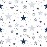 Papel De Parede Adesivo Estrelas Azul E Cinza Quarto Menino