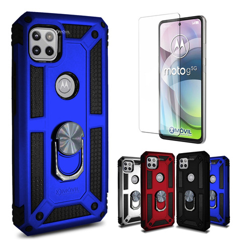 Funda Para Motorola Uso Rudo Con Anillo Sujetador