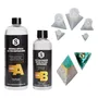 Combo Resina Epoxi Cristal Altos Espesores 300 Ml + Set 5 Moldes Silicona Pirámide Para Orgones, Encapsulados Decorativos, Resina Transparente, Artesanías