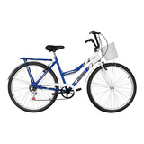 Bicicleta Aro 26 Ultra Bike Summer Bicolor Com 6 Marchas Cor Azul - Branco