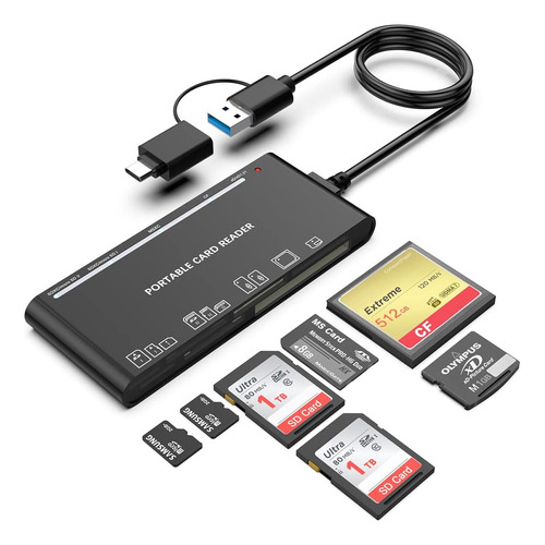 Lector De Tarjetas Múltiple Usb C Usb3.0, Tarjeta De Memoria