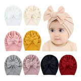 Conjunto De 8 Gorros Turbante Para Bebés Niñas Suaves Y Elás