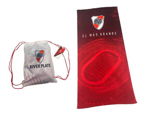 Toallon Playero River Plate Oficial +mochila