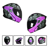 Casco Abatible Half Certif Dot Doble Visor Con Luz 12vcc Rmb