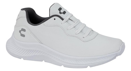 Tenis Casual Urbano Charly 3001 Blanco Con Gris Para Mujer