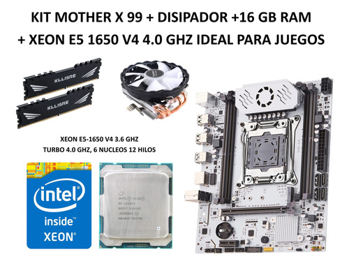 Kit Gamer Qiyida Vrm + Xeon 1650v4 4.0 + 16gbram + Disipador