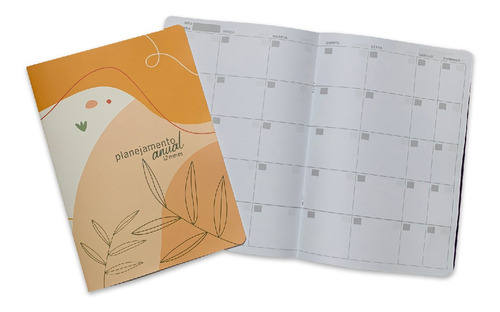 Planner Agenda Anual Mensal Folhas Natureza