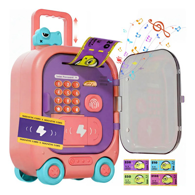 Alcancia Electronica Automatica Caja Fuerte Billetes Monedas, Hucha Para Niños Alcancía Con Contraseña\u002Fmúsica, Protección De Cerraduras De Combinación, Regalo Ideal Para 3+ Años | Envío gratis