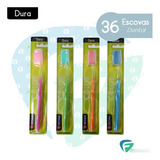 Kit 36 Escova Dental Forte Dupla Ação C/ Protetor De Cerdas