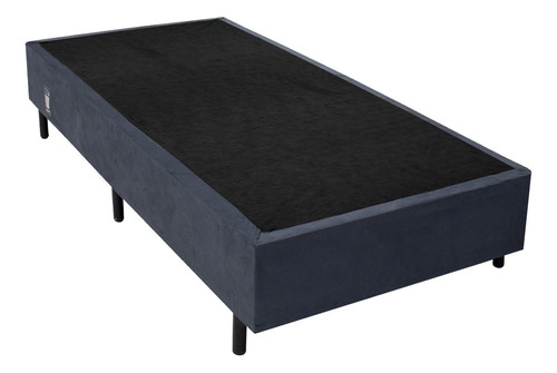 Cama Para Box Solteiro New Barcelona Suede Cinza 96x203