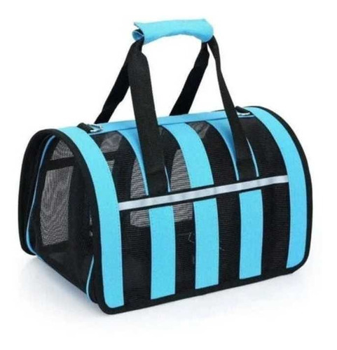 Bolso Transportador De Gatos O Perros Color Celeste Talla M