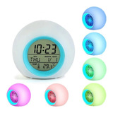 Reloj Despertador Luz Led Colores Rgb Alarma Temperatura