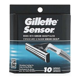 Cuchillas De Afeitar Gillette Sensor Para Hombre, 10 Recambi