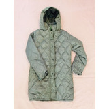 Campera Materia Anna Puffer Liviana Larga Capucha Invierno