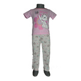 Pijama Bebe Niña Disney Rosa Marie Gatita Camiset Y Pantalón