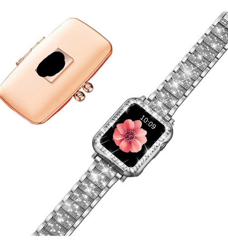 Funda Y Correa Para Apple Watch Pulsera De Metal Ostentosa