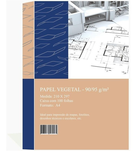 100 X Papel Vegetal A4 90/95g. 210x297mm Convites Desenhos