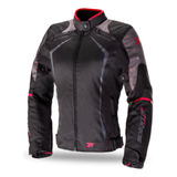 Campera Moto Mujer Seventy Jr49 Abrigo Extraíble Impermeable