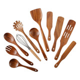 Cucharas De Madera Para Cocinar, Juego De Utensilios De Coci