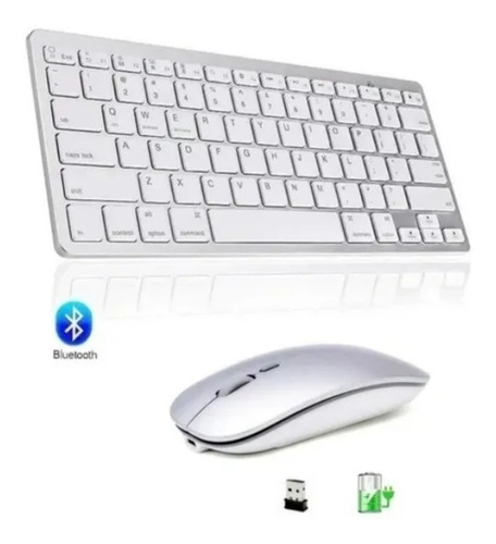 Teclado Bluetooth + Mouse Bluetooth Recarregável Para iMac 