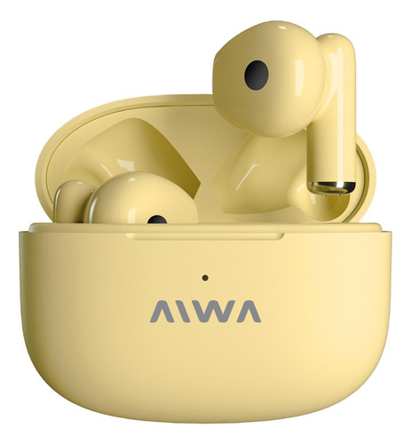 Auriculares Inalambrico Aiwa Ata-506a Amarillo Pastel