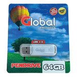 Pen Drive Blanco Global 64 Gb Usb 2.0 Memoria Micro Flash X3