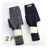 Kit De Pantalones Térmicos De Felpa Gruesa P/invierno, 2 Pzs