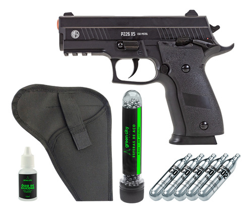 Pistola Airgun 4.5 P226 Semiautomático + Coldre + Munição