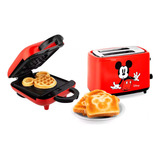 Combo Desayuno Disney Mickey Mouse Tostadora + Waflera Atma