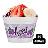 Kit 50 Potes Isopor Açaí Delivery Entregas Mantém Frio