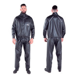 Capa De Chuva Moto Masculina Pvc Piracapas Plus - Preto