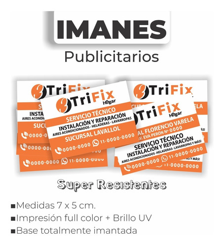 Imanes Publicitarios 7x5 ( Laca Uv ) X 250 U.