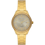 Relogio Orient Feminino Dourado Banhado Cravejado Original