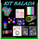 Kit Festa Balada Neon 64 Itens Com Maquiagem E Balões Neon 