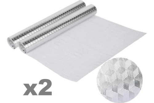 Pack X2 Papel Aluminio Autoadhesivo Cocina  Muebles 6mtx40cm