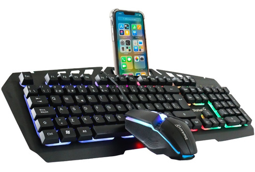 Kit Teclado Y Mouse Gamer Starket Sk-006 Luz Rgb Iluminado