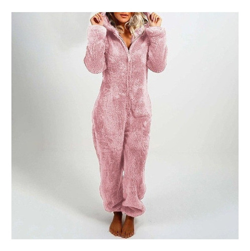 Pijama Polar Con Capucha Mono Térmico Mujer