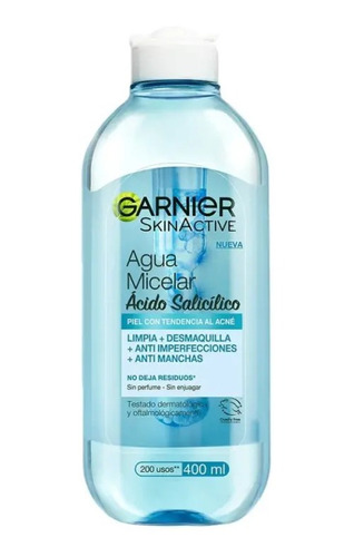 Agua Micelar Garnier Anti  Con Ácido Salicílico 400 Ml