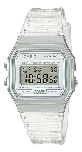 Relógio Feminino Casio Digital F-91ws-7df-sc Branco