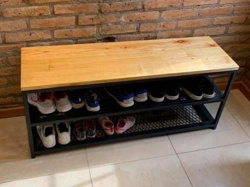 Zapatero Hierro Y Madera Paraíso Macizo