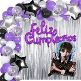 Kit 76 Globos Para Wednesday Addams Decoraciones De Fiesta