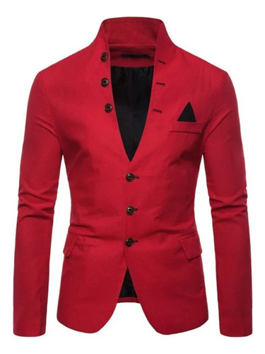 Blazer Saco Delgado Para Hombre Slim Fit Cuello Alto