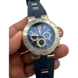 Reloj Premium Bvl  Aluminium Diagono Azul Cronometro Cuarzo