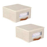 2 Cajas Organizadoras Decorativas Multiusos Tela (30x16x30)