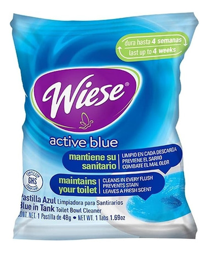 Pastilla Para Tanque De Wc Color Azul Caja Con 12 Piezas 