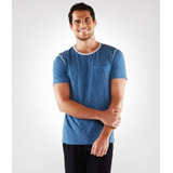 Manduka Transcend Performance Stripe  Tee Aqua Stripe